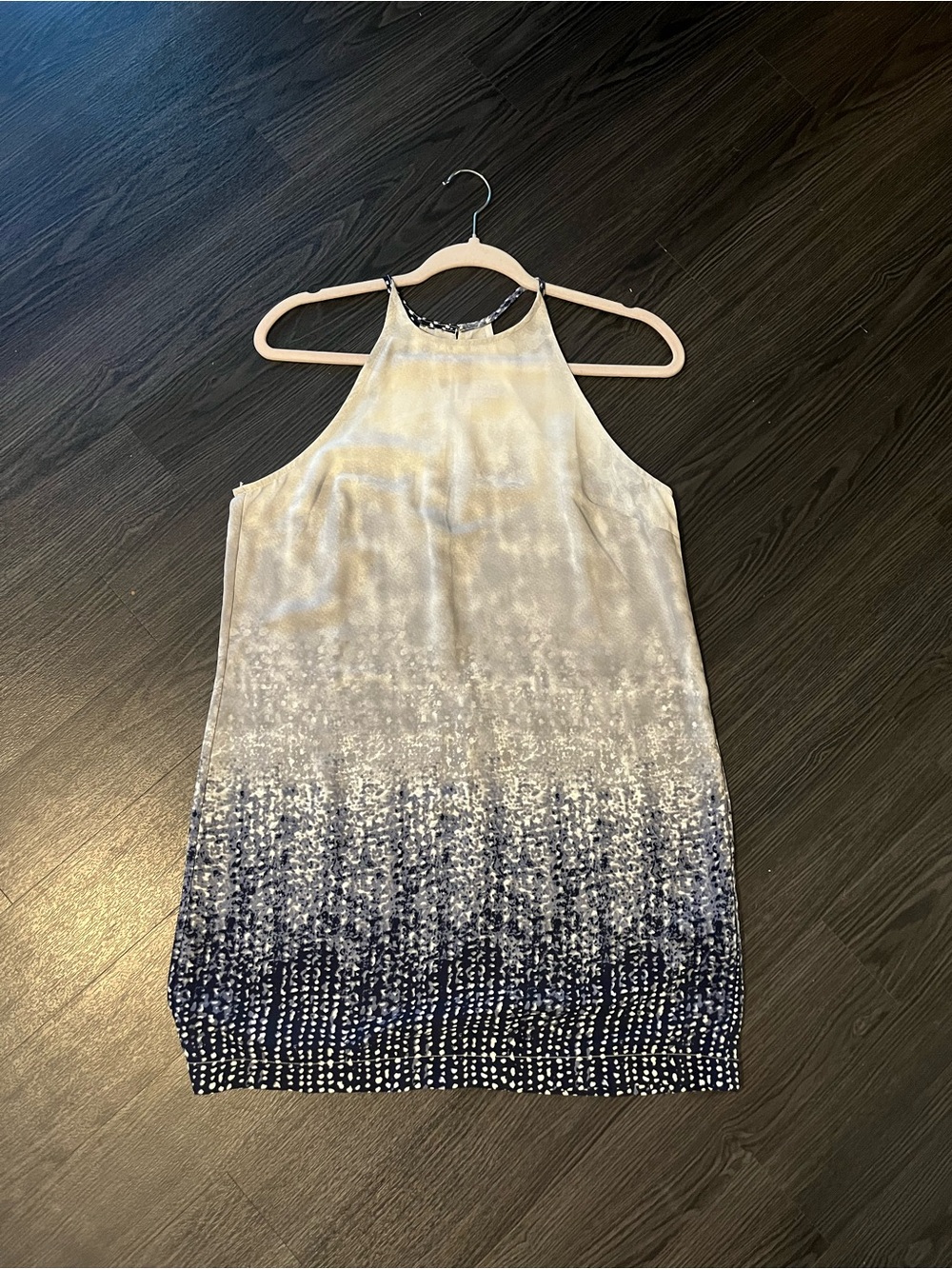Ombre Halter Dress in White and Navy
